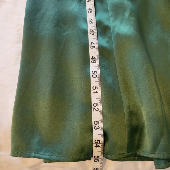 Reformation Catalina Silk Long Sleeve Midi Dress Green 6 - Picture 15 of 15
